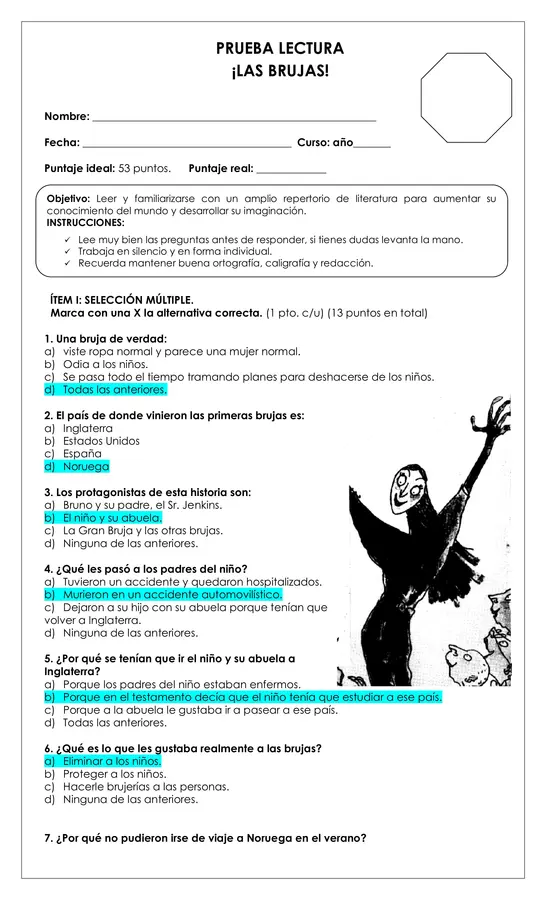 Prueba Lectura - Las brujas