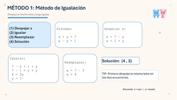PPT explicativo sistema de ecuaciones 2x2