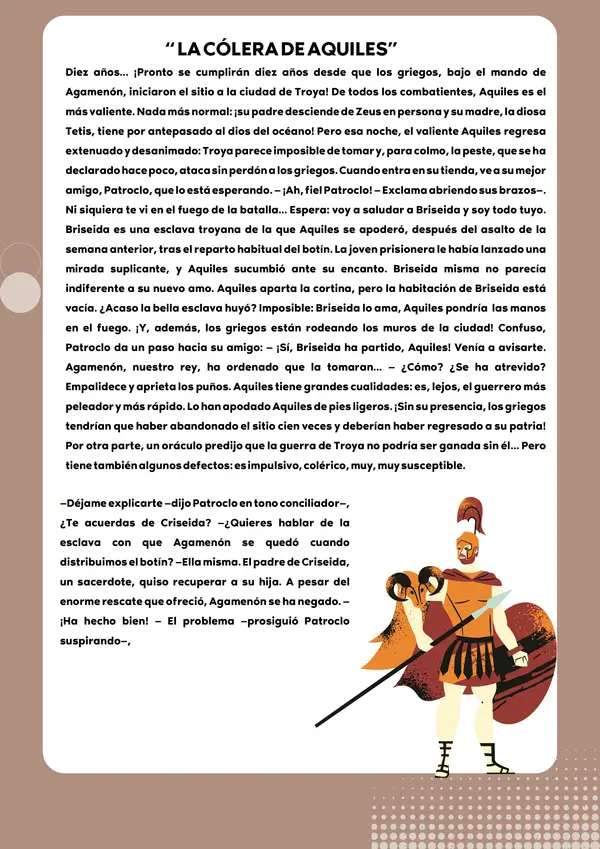 Guía de lectura: "La cólera de Aquiles"