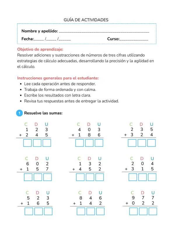 GUÍA DE ACTIVIDADES MATEMATICA