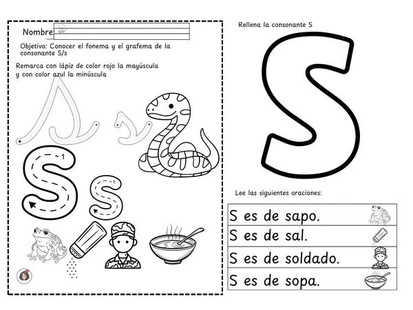 Cuadernillo consonante S (4 clases)