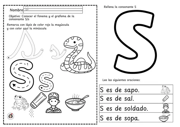 Cuadernillo consonante S (4 clases)