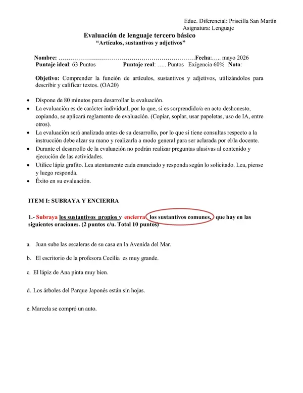 Evaluación adecuada para Estudiantes con NEET
