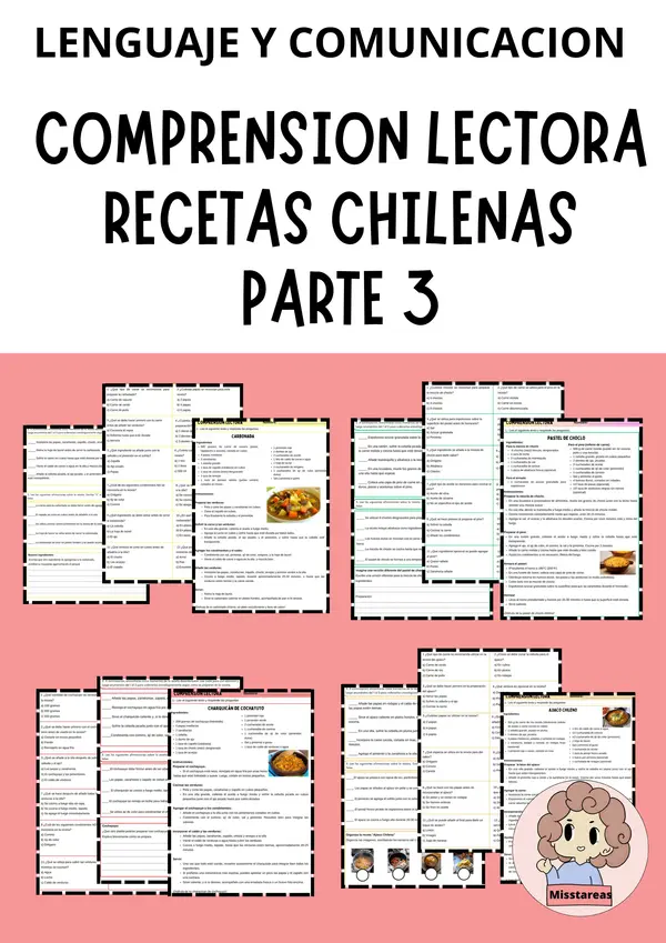 Comprensión Lectora y Análisis de Textos Receta Chilena Parte 3
