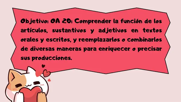 Artículos - sustantivos y adjetivos