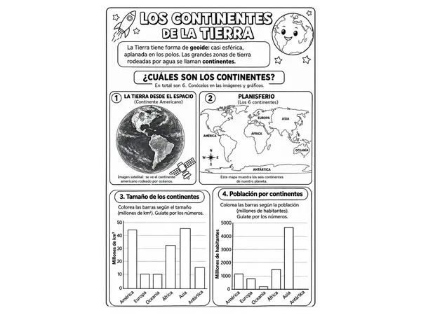FICHA DE TRABAJO: LOS CONTINENTES