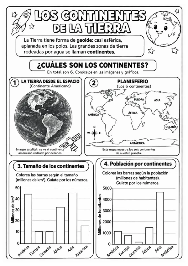 FICHA DE TRABAJO: LOS CONTINENTES