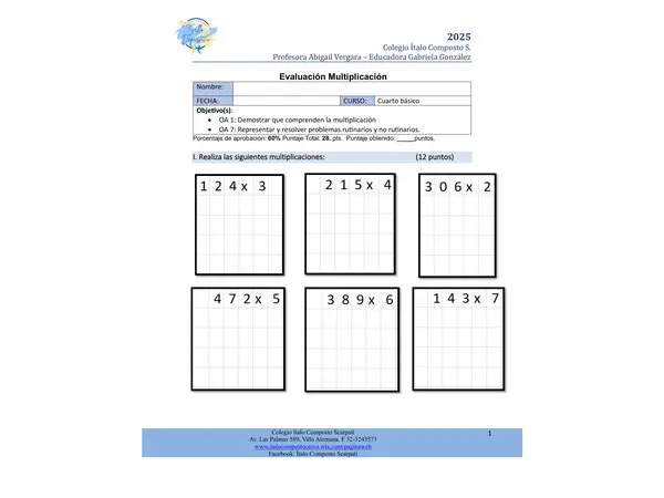 Prueba multiplicación