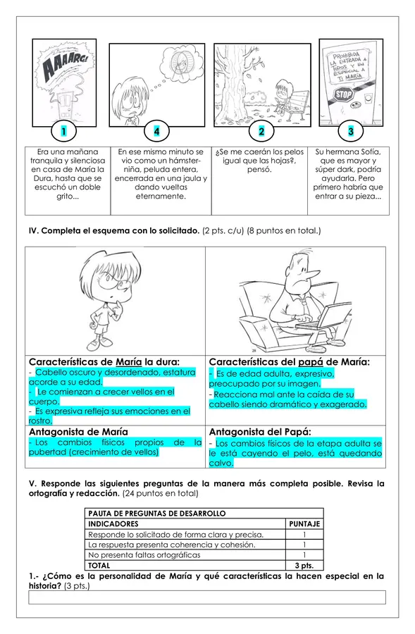Prueba Lectura - María la dura en un problema peludo
