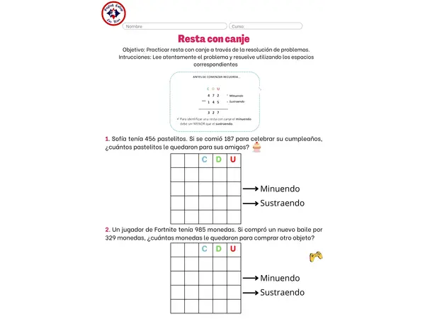 Resta con canje 