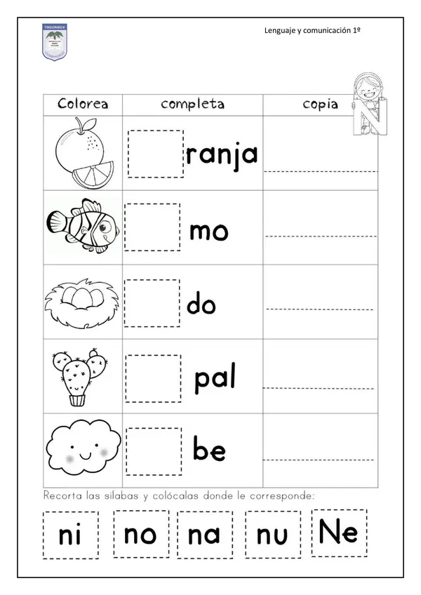 Guía consonante N