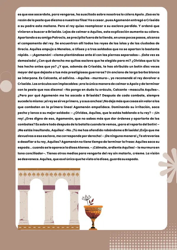 Guía de lectura: "La cólera de Aquiles"