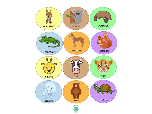 Bingo de animales en inglés 