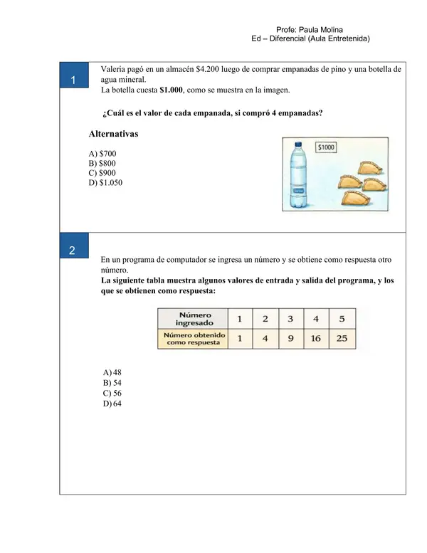 ENSAYO SIMCE  N° 2  6TO BÁSICO MATEMÁTICA 