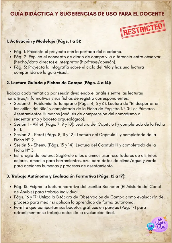 El Diario de Campo: El Nilo y la Vida en el Valle (Secuencia Didáctica y Bitácora de Investigación)