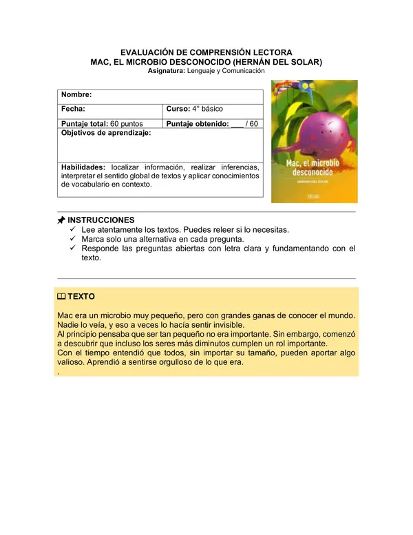 Prueba del libro "Mac, el microbio desconocido" (Hernán del Solar)