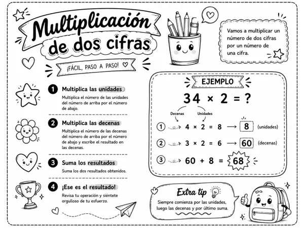Multiplicación de Dos Cifras | Explicación, Ejercicios y Problemas 
