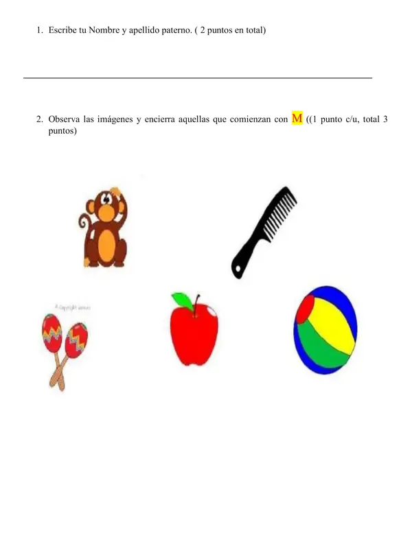 Evaluación Lenguaje y Comunicación.