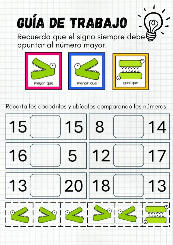 comparación de números hasta 20 