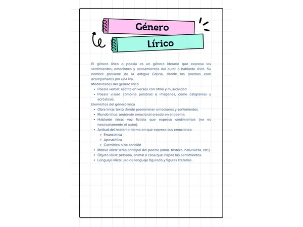 Repaso género Lírico