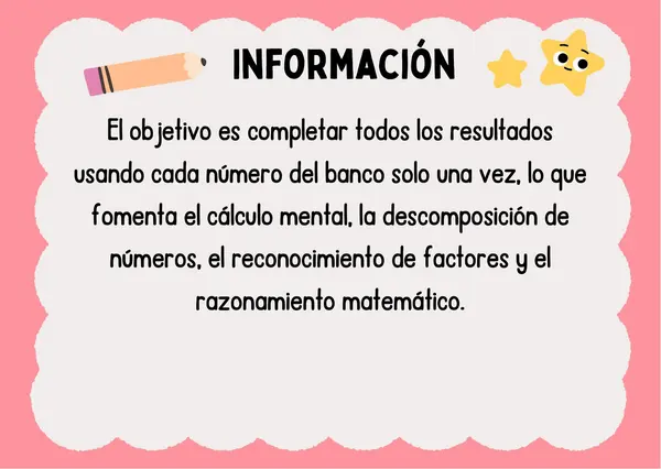 Desafío numérico de cálculo mental