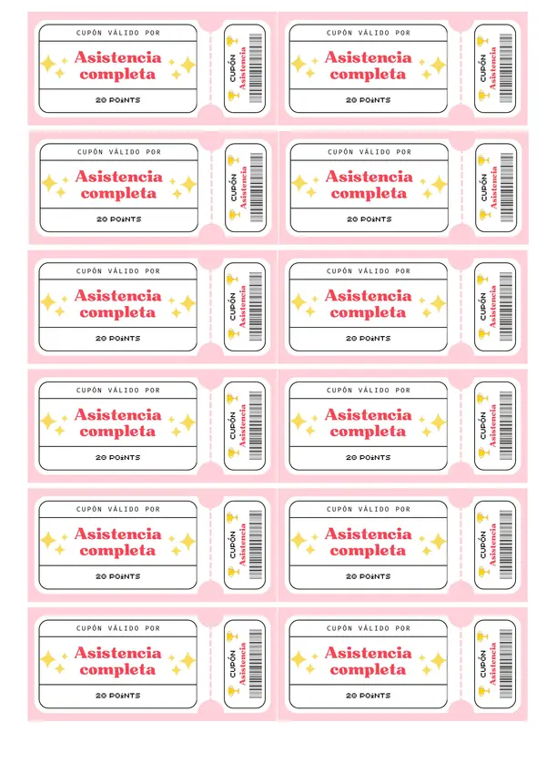 🎟️ Pack de Tickets de Recompensa: Gestión de Aula y Motivación (Sistema de Puntos)