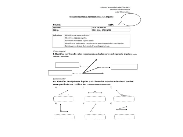 Guía/evaluación ángulos 