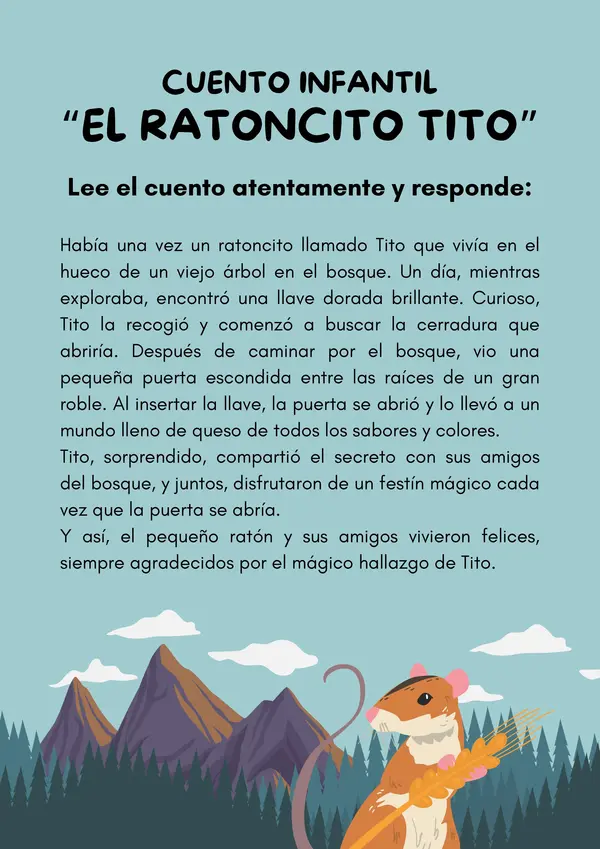 Guía comprensión lectora El ratoncito Tito