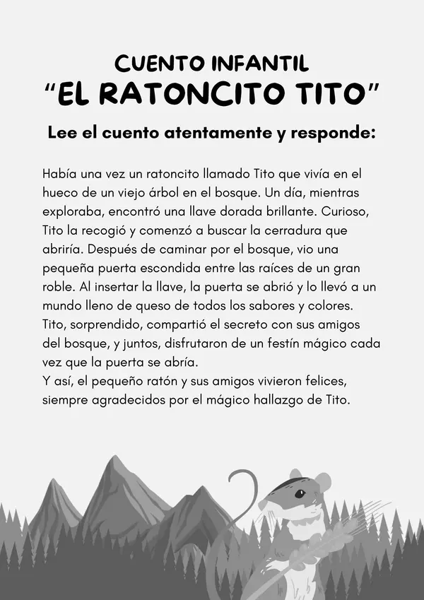 Guía comprensión lectora El ratoncito Tito