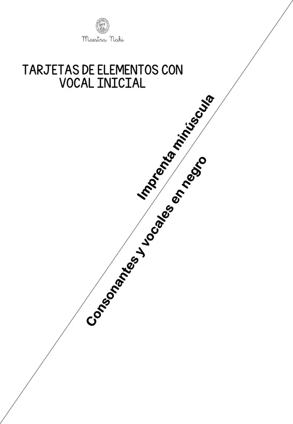 Tarjetas para la identificación de vocales. 