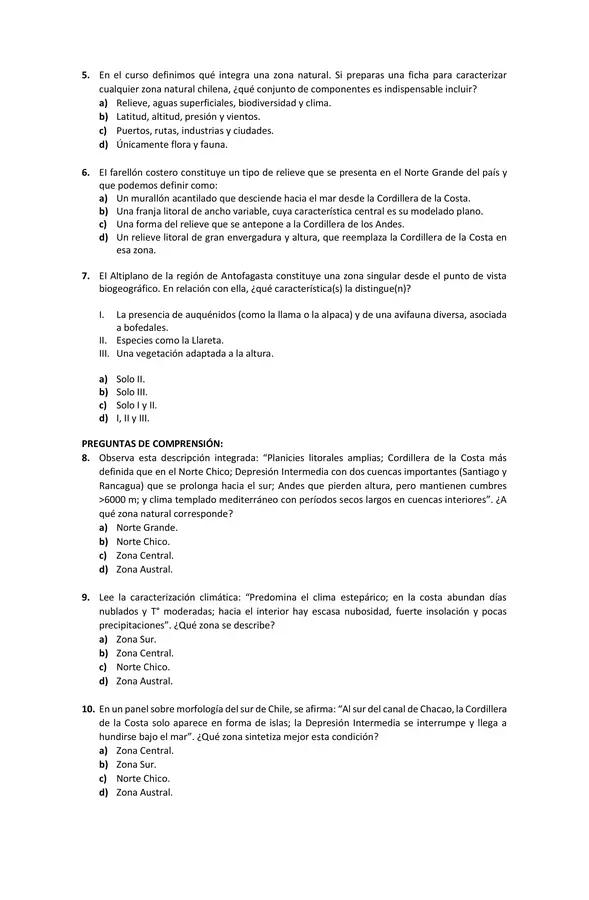 Evaluación Electivo de Geografía | Unidad 2 | Fila B | Tercero - Cuarto Medio