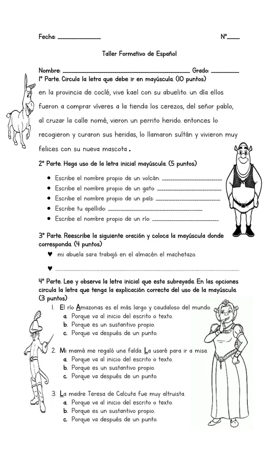 Uso de la letra inicial mayúscula.