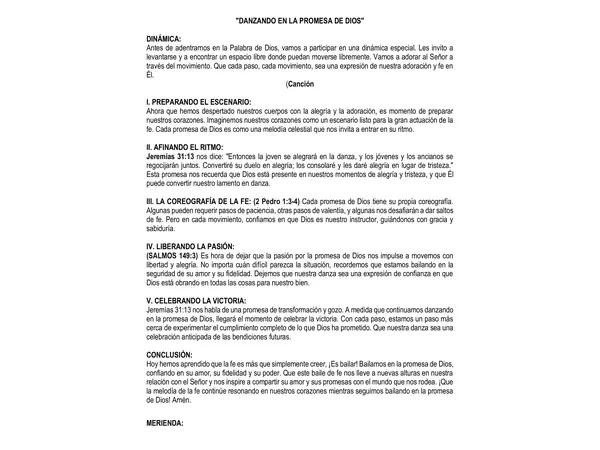 Predica: Danzando en la promesa de Dios