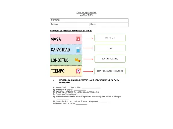 Guía de aprendizaje unidades de medida