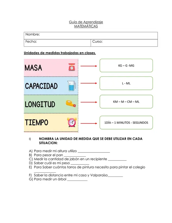 Guía de aprendizaje unidades de medida