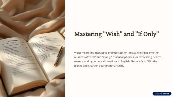 Power point about (Wish/If Only)