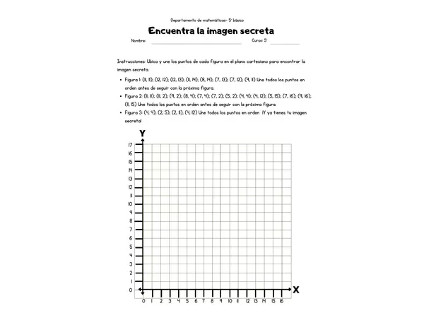 Plano cartesiano: Encuentra la imagen secreta (Among us) 5° básico