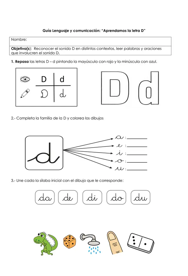 Guía letra D