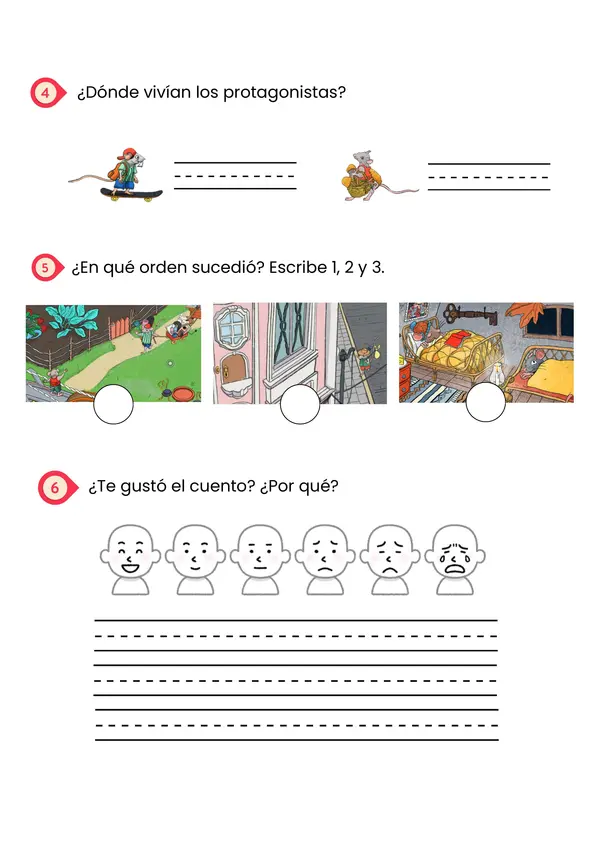 Comprensión Lectora 1°- "Ratón de campo, ratón de ciudad"