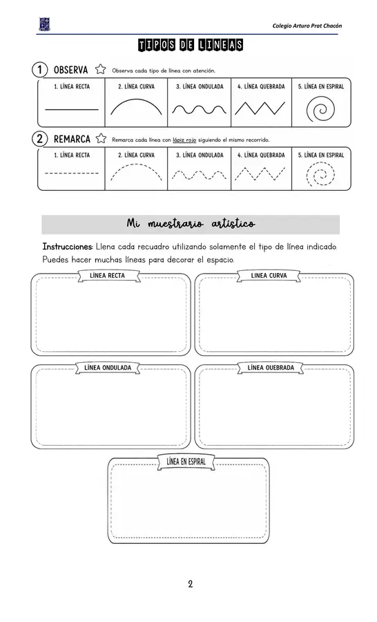Guía tipos de lineas segundo basico 