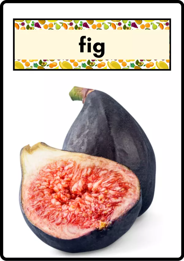 Flash Cards vocabulario de las Frutas en inglés Fig