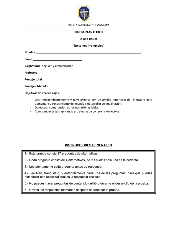 Plan lector: No somos irrompibles