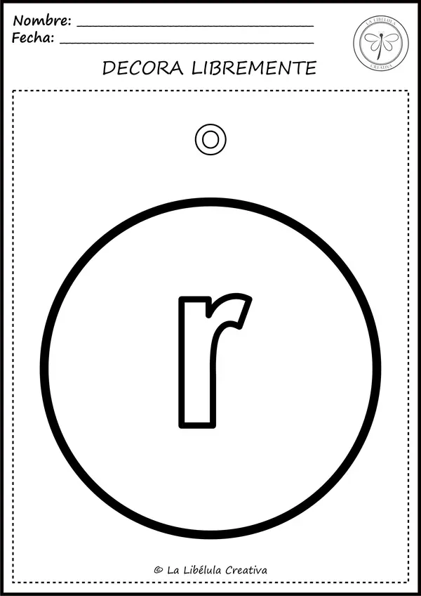 Fichas para colorear Objetos Letra R NO PREP color