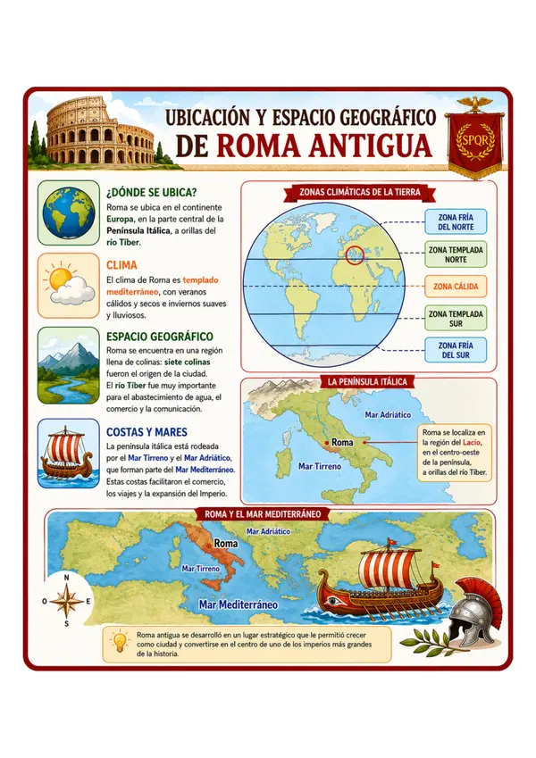 Ubicación y Espacio Geográfico de la Roma Antigua | Recurso Educativo de Historia y Geografía
