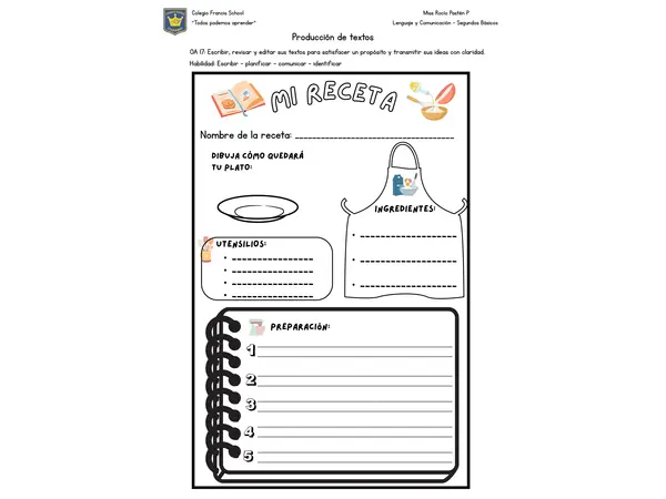 Escritura creativa - Receta