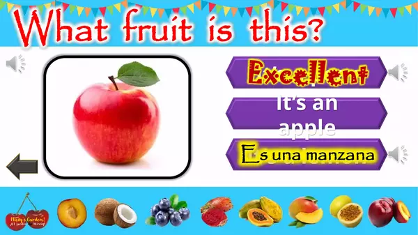 Game of Fruits (Las Frutas en Inglés)