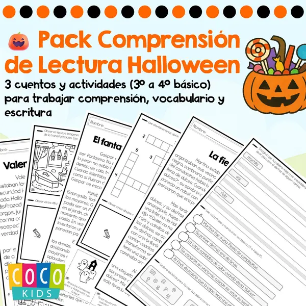 🎃 Pack Comprensión de Lectura Halloween (3° – 4° básico)