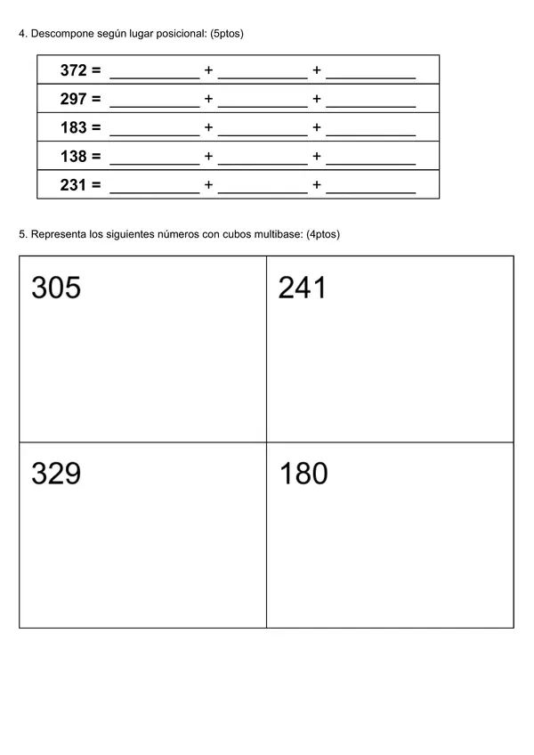 Numeración hasta 399