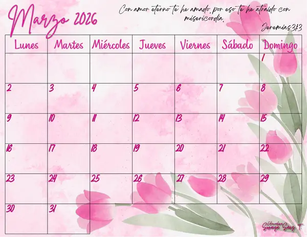 Planner 2026 tulipanes