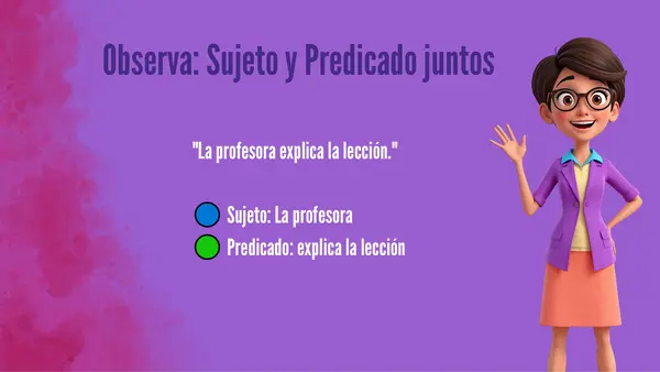 La oración: Sujeto y predicado.